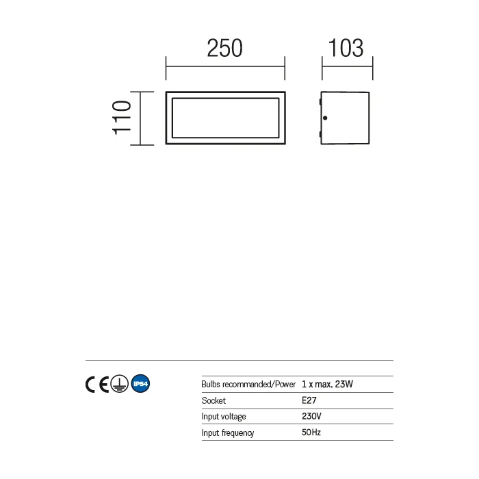 Aplica pentru exterior Brick din aluminiu gri inchis 9896 Redo Oudoor