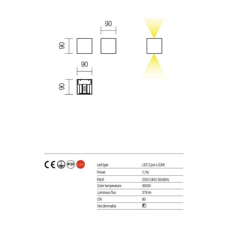 Aplica LED Amplitude pentru interior alb mat 01-1229 Redo