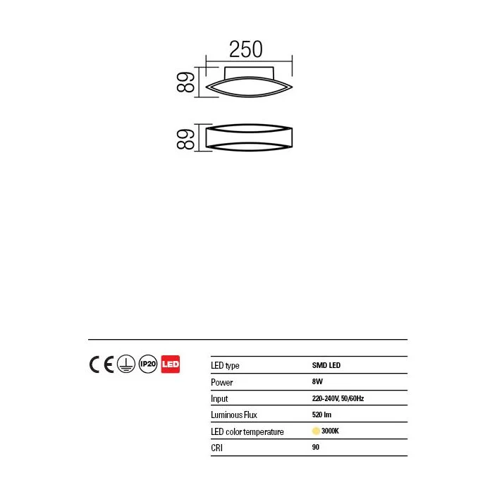 Aplica Eigher din aluminiu cu Led-uri SMD 01-1329 Redo