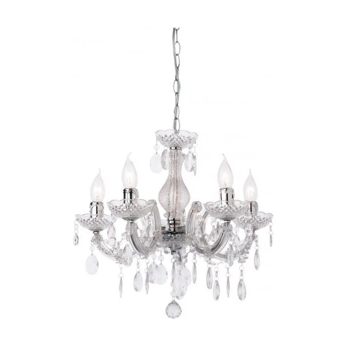 Lustra Bolero 06-006, 5 x E14, decoratiuni transparente