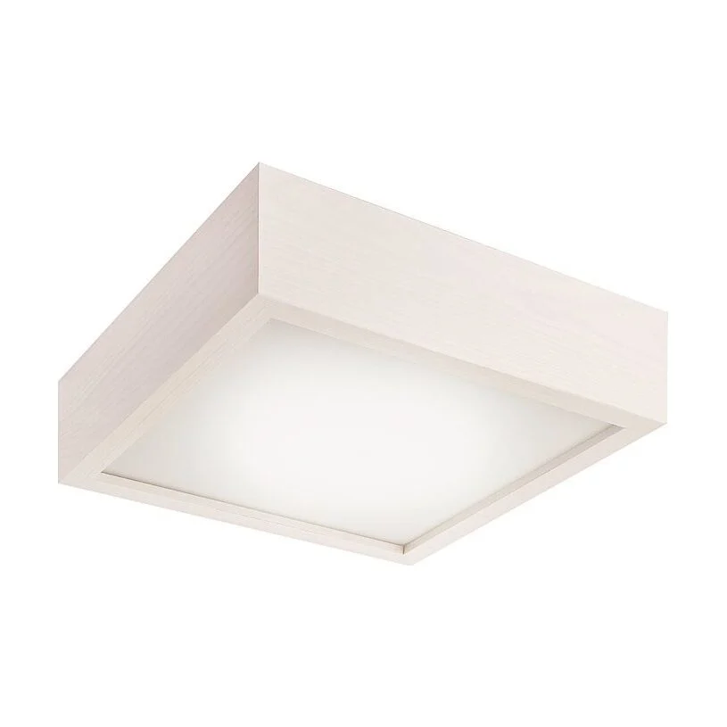 Plafoniera Lamkur pentru interior,finisaj lemn alb si sticla 36229 Lamkur