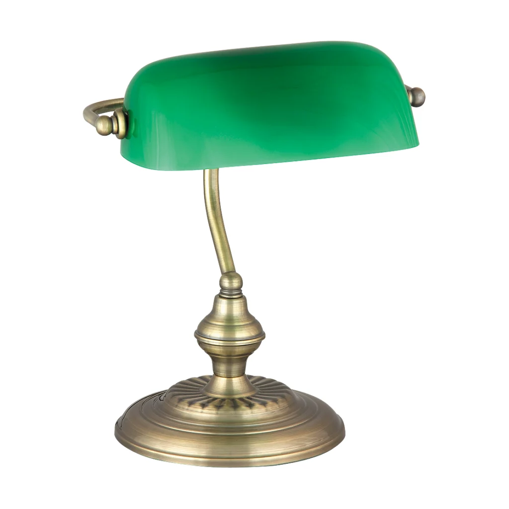 Lampa de birou Bank cu structura metalica si abajur din sticla 4038 Rabalux