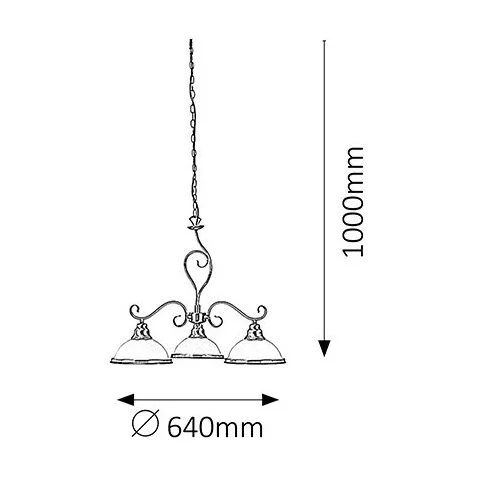 Candelabru cu structura metalica si abajur din sticla ELISETT 2753 RABALUX
