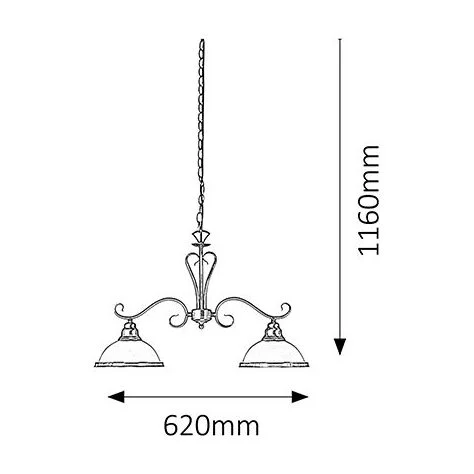 Candelabru Elisett cu structura metalica si abajur din sticla 2757 RABALUX