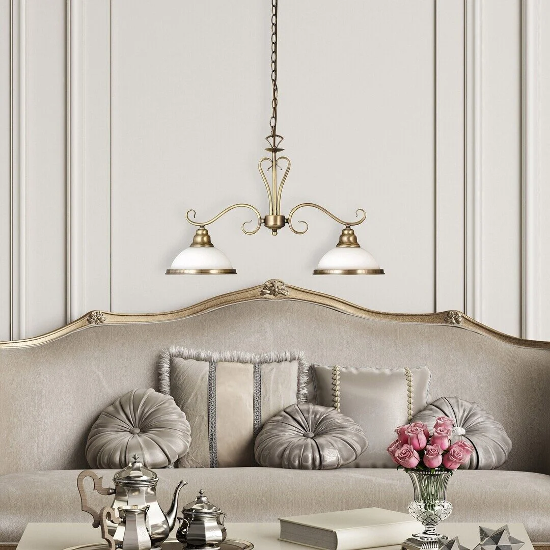 Candelabru Elisett cu structura metalica si abajur din sticla 2757 RABALUX