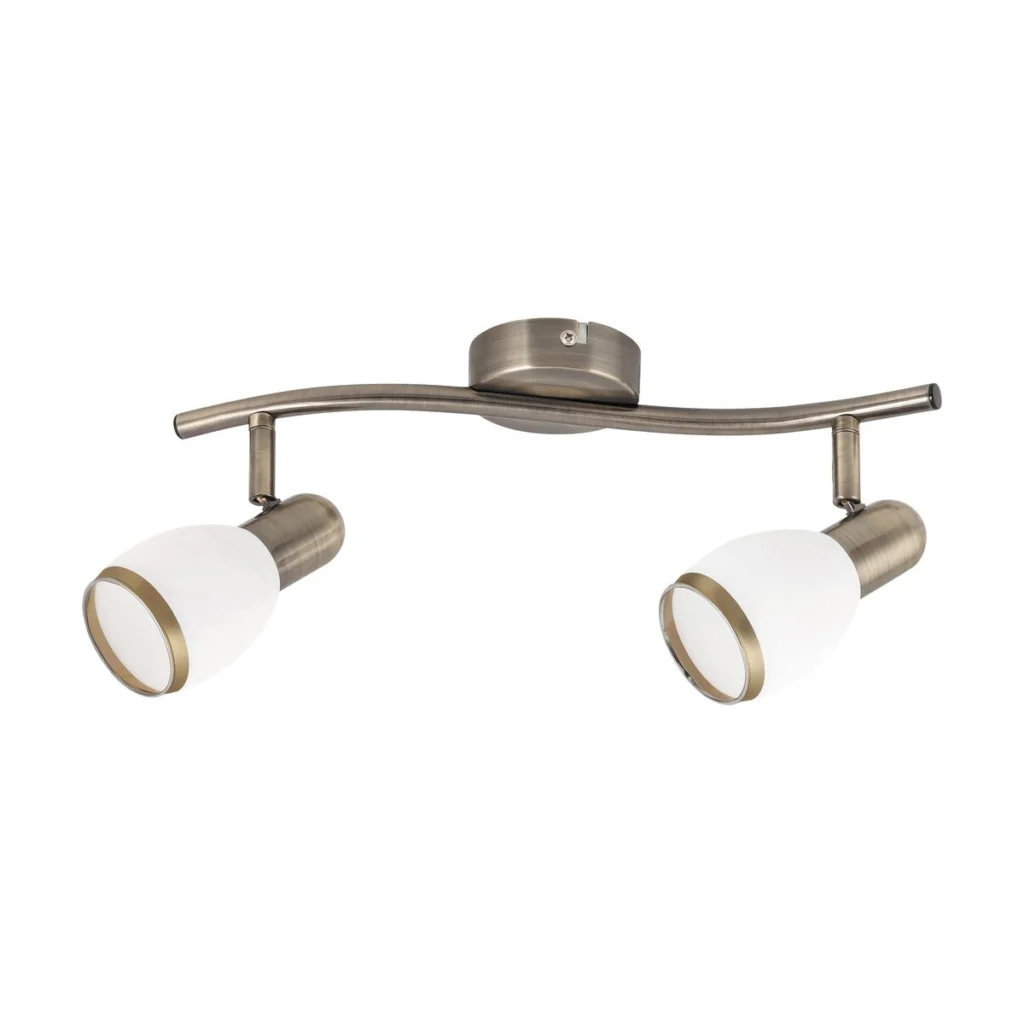 Aplica/Plafoniera Elite cu structura metalica bronz si abajur din sticla 5971 Rabalux