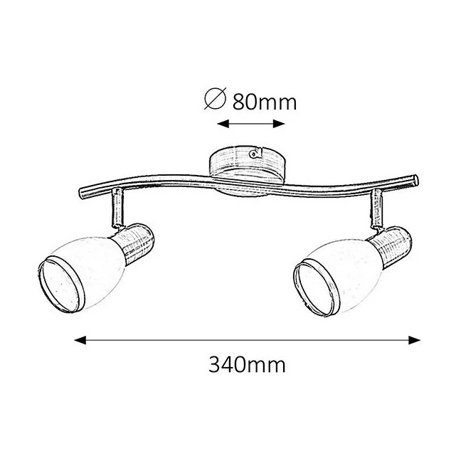 Aplica/Plafoniera Elite cu structura metalica bronz si abajur din sticla 5971 Rabalux