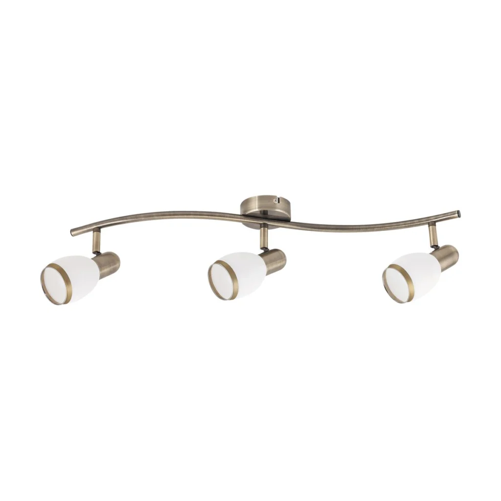 Plafoniera Elite cu structura metalica bronz si abajur din sticla 5972 RABALUX