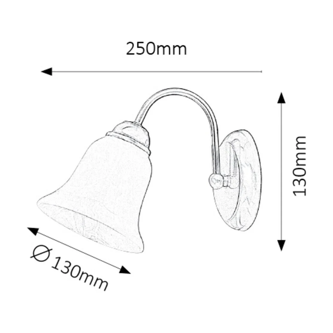 LAMPA DE PERETE CROM CU ABAJUR DIN GEAM ALABASTRU ALB FRANCESCA 7361 RABALUX