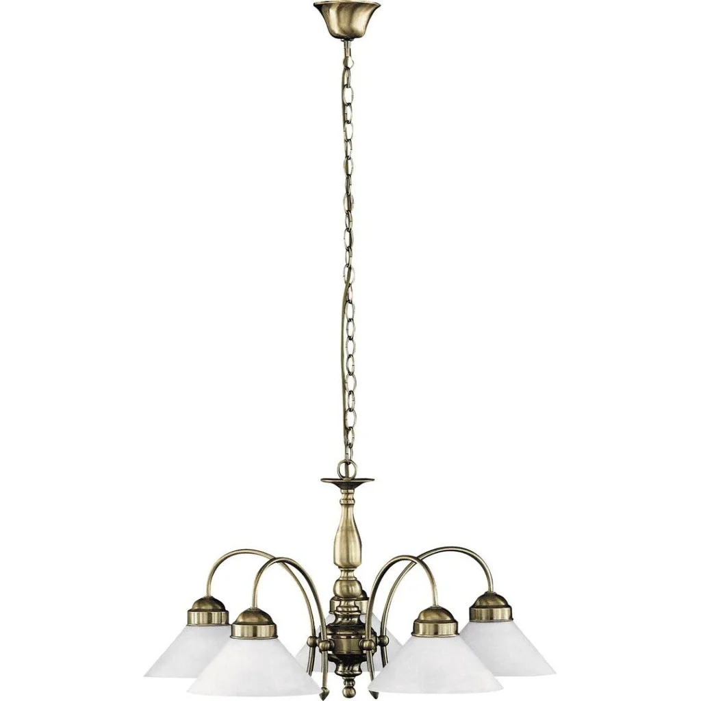 CANDELABRU CLASIC BRONZ CU ABAJUR DIN STICLA ALBA MARIAN 2705 RABALUX