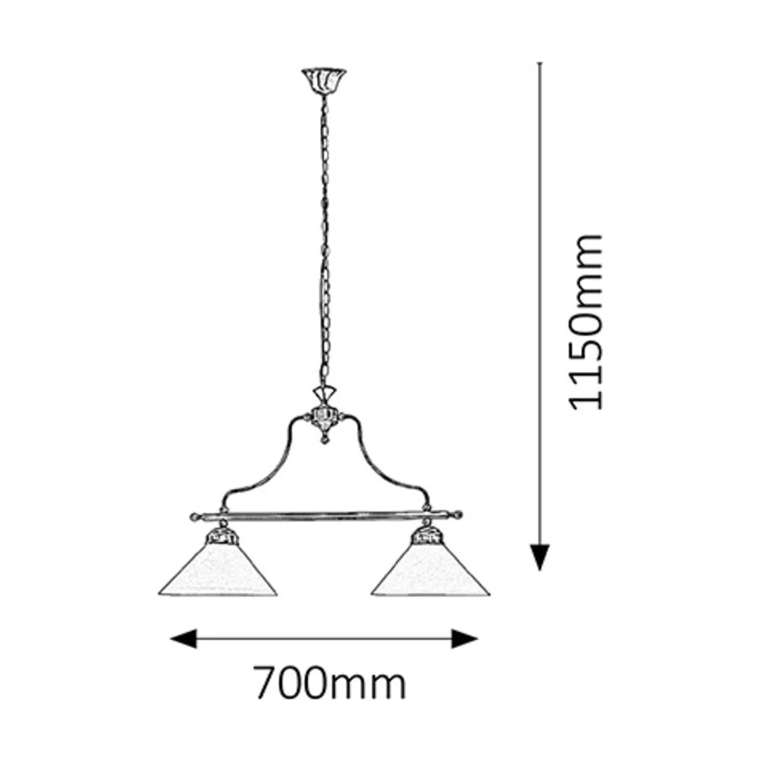 CANDELABRU CLASIC BRONZ CU ABAJUR DIN STICLA ALBA MARIAN 2707 RABALUX