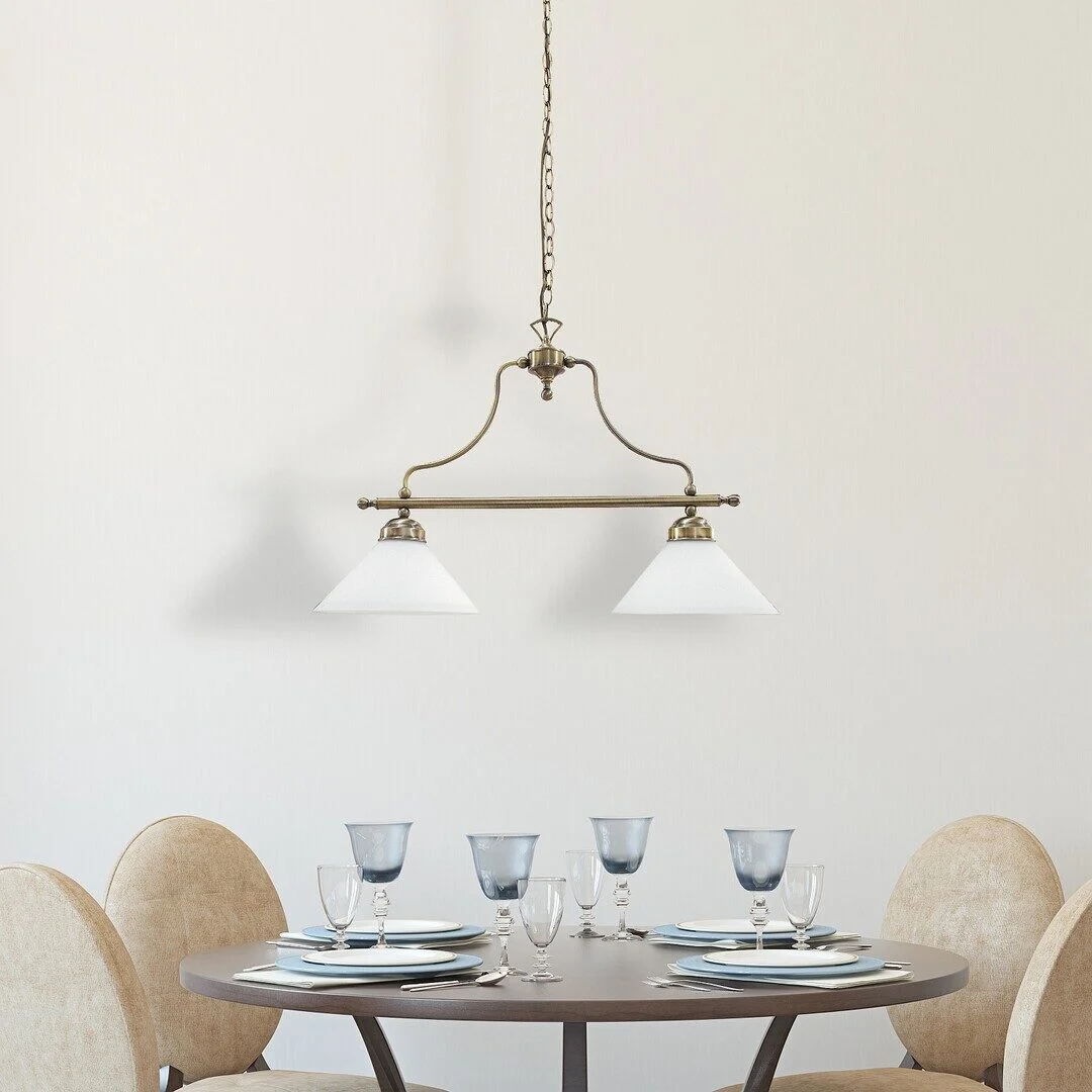 CANDELABRU CLASIC BRONZ CU ABAJUR DIN STICLA ALBA MARIAN 2707 RABALUX