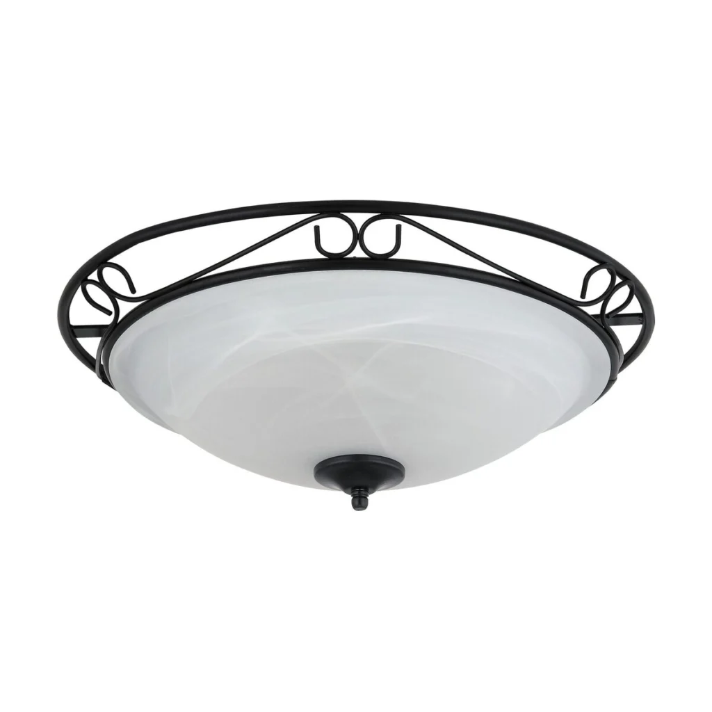 PLAFONIERA DIN METAL NEGRU CU ABJUR DIN STICLA ALBA ATHEN 3723 RABALUX
