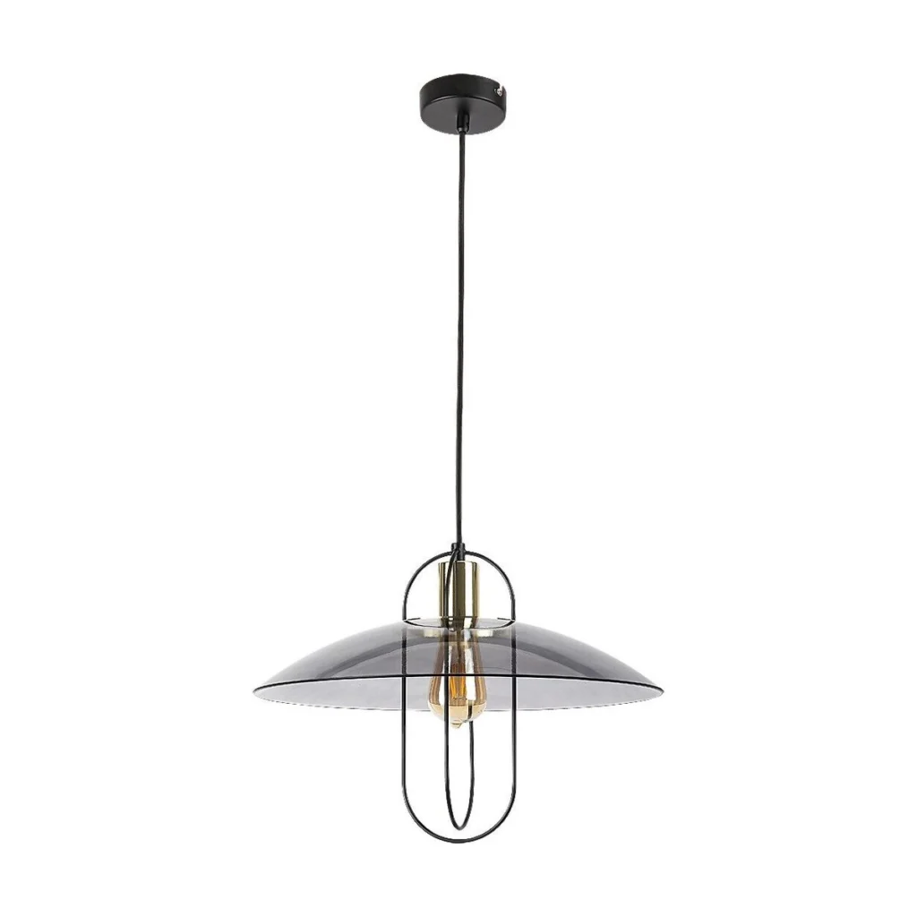 PENDUL METAL NEGRU CU ABAJUR FUMURIU VIDA 5000 INDUSTRIAL&NORDIC RABALUX