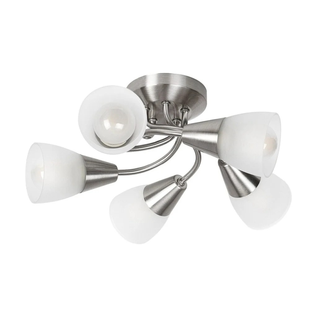 PLAFONIERA CU PATRU ELEMENTE CROM SATIN SI STICLA OPAL CONNOR 5691 RABALUX