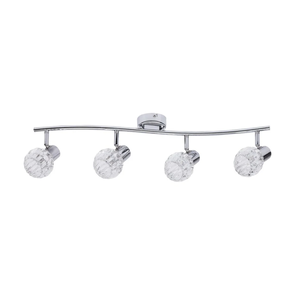 LAMPA SPOT CU PATRU ELEMENTE METAL CROMAT SI ABAJUR TRANSPARENT DIN STICLA LAUREN 6094 RABALUX