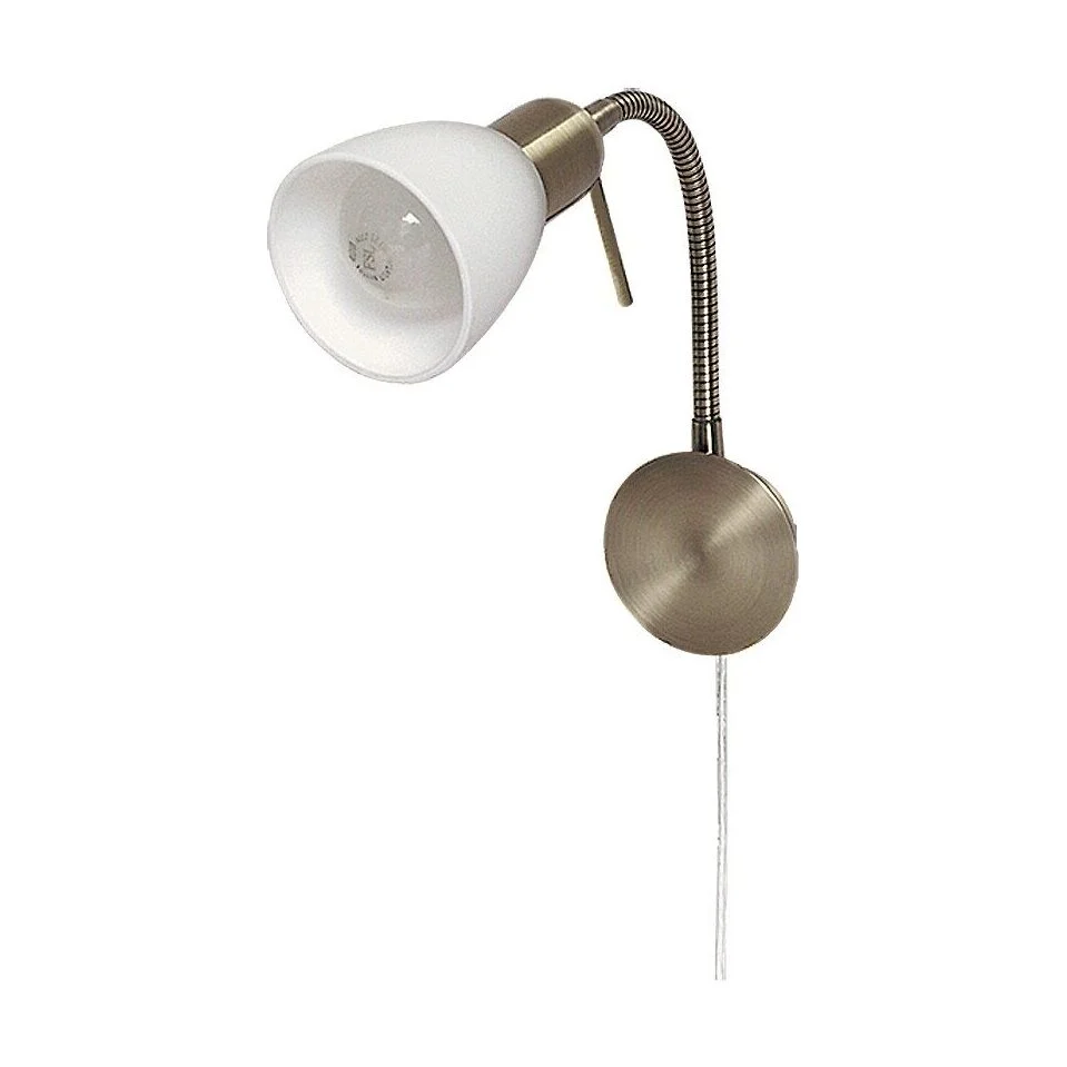 LAMPA DE PERETE METAL/BRONZ CU ABAJUR ALB DIN STICLA SOMA 6320 RABALUX