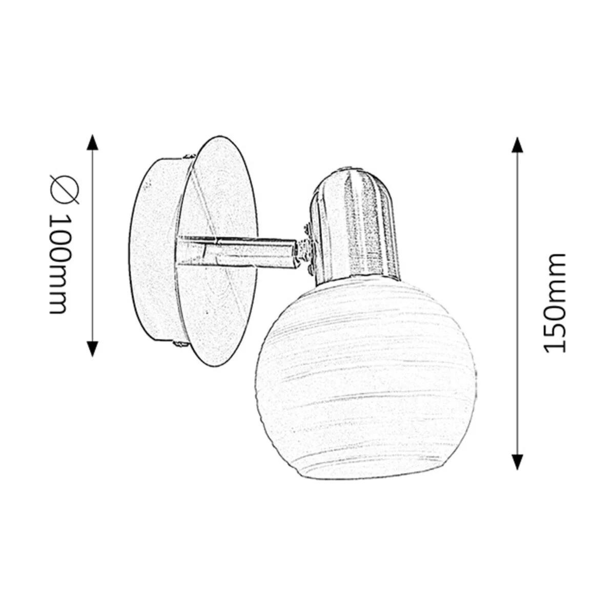 LAMPA SPOT DE PERETE STRUCTURA METALICA SI ABAJUR CU MODEL ALB AUREL 6341 RABALUX