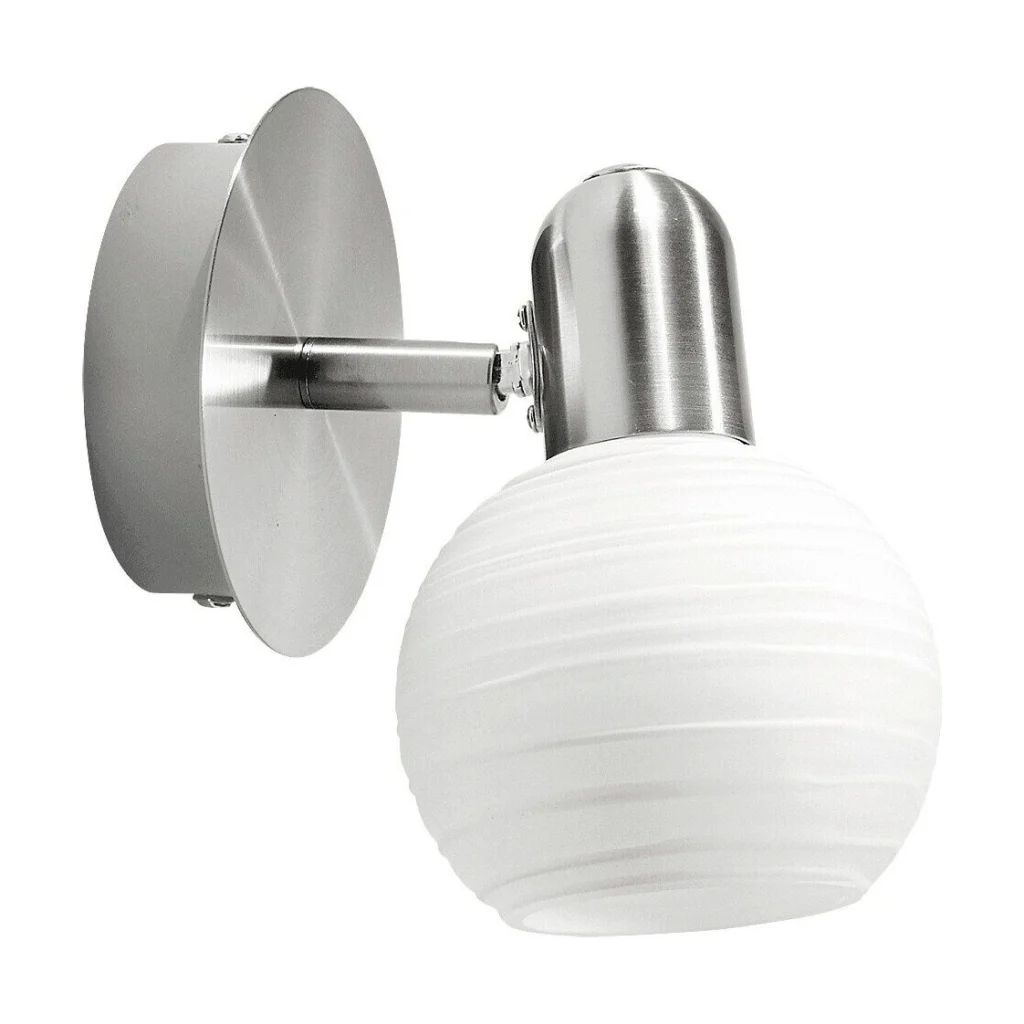 LAMPA SPOT DE PERETE STRUCTURA METALICA SI ABAJUR CU MODEL ALB AUREL 6341 RABALUX