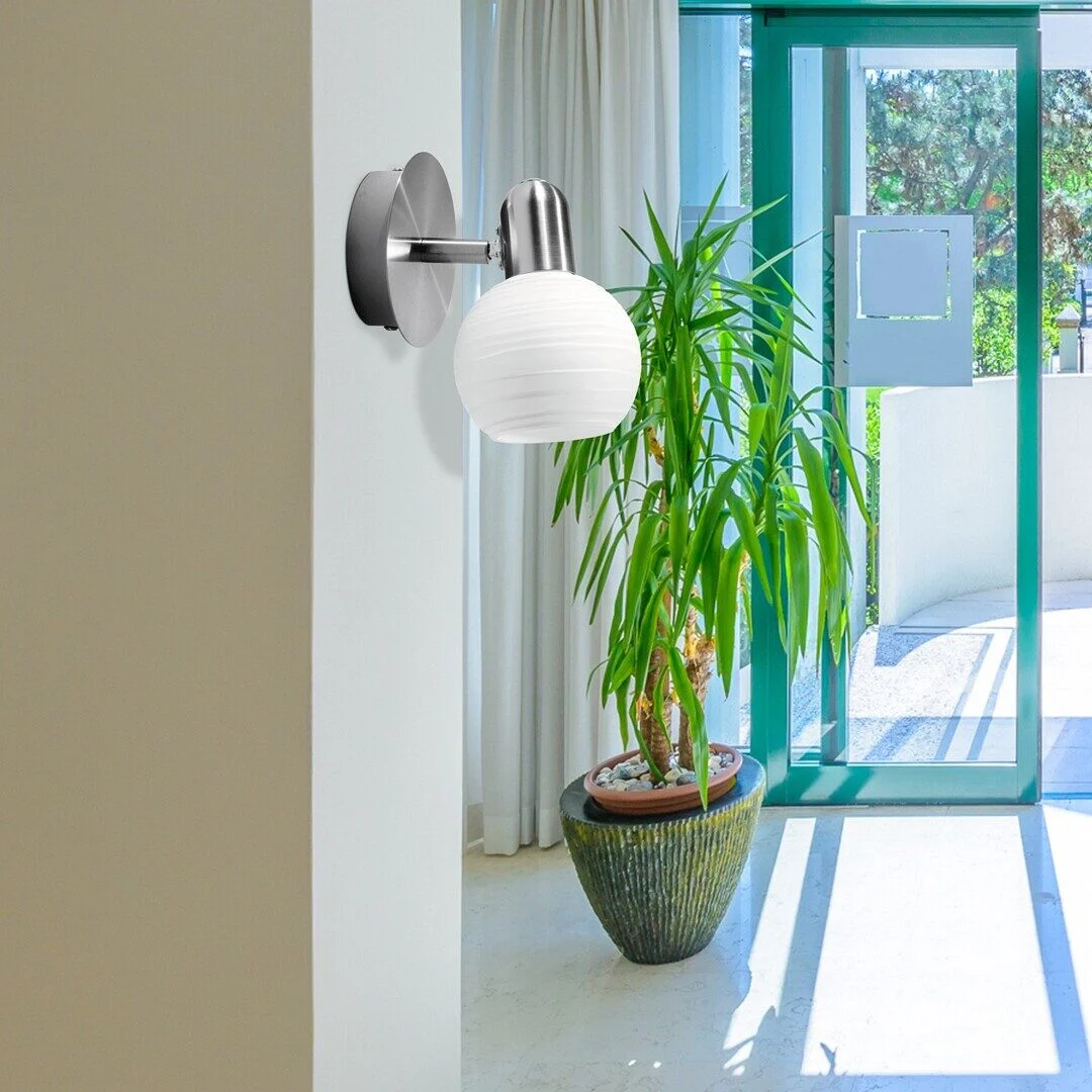 LAMPA SPOT DE PERETE STRUCTURA METALICA SI ABAJUR CU MODEL ALB AUREL 6341 RABALUX