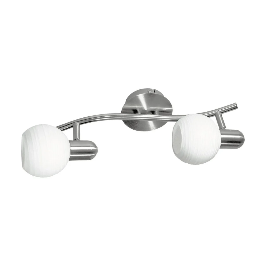 LAMPA SPOT DUBLA STRUCTURA METALICA SI ABAJUR CU MODEL ALB AUREL 6342 RABALUX