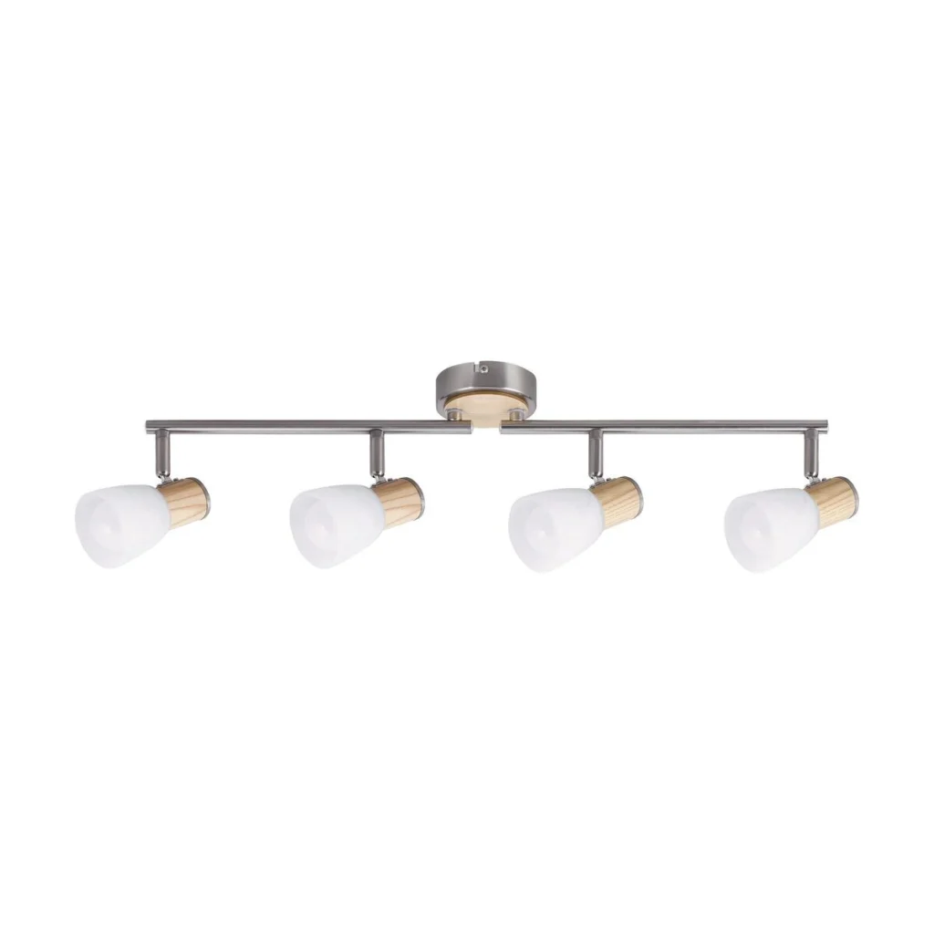 PLAFONIERA METAL/LEMN CU ABAJUR DIN STICLA GAVIN 6489 INDUSTRIAL&NORDIC RABALUX