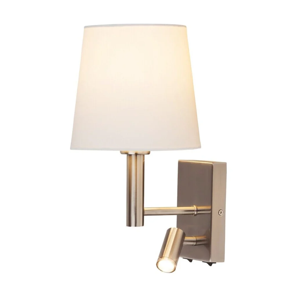 Lampa de perete cu doua intrerupatoare metal/crom satin cu abajur textil HARVEY 6539 RABALUX