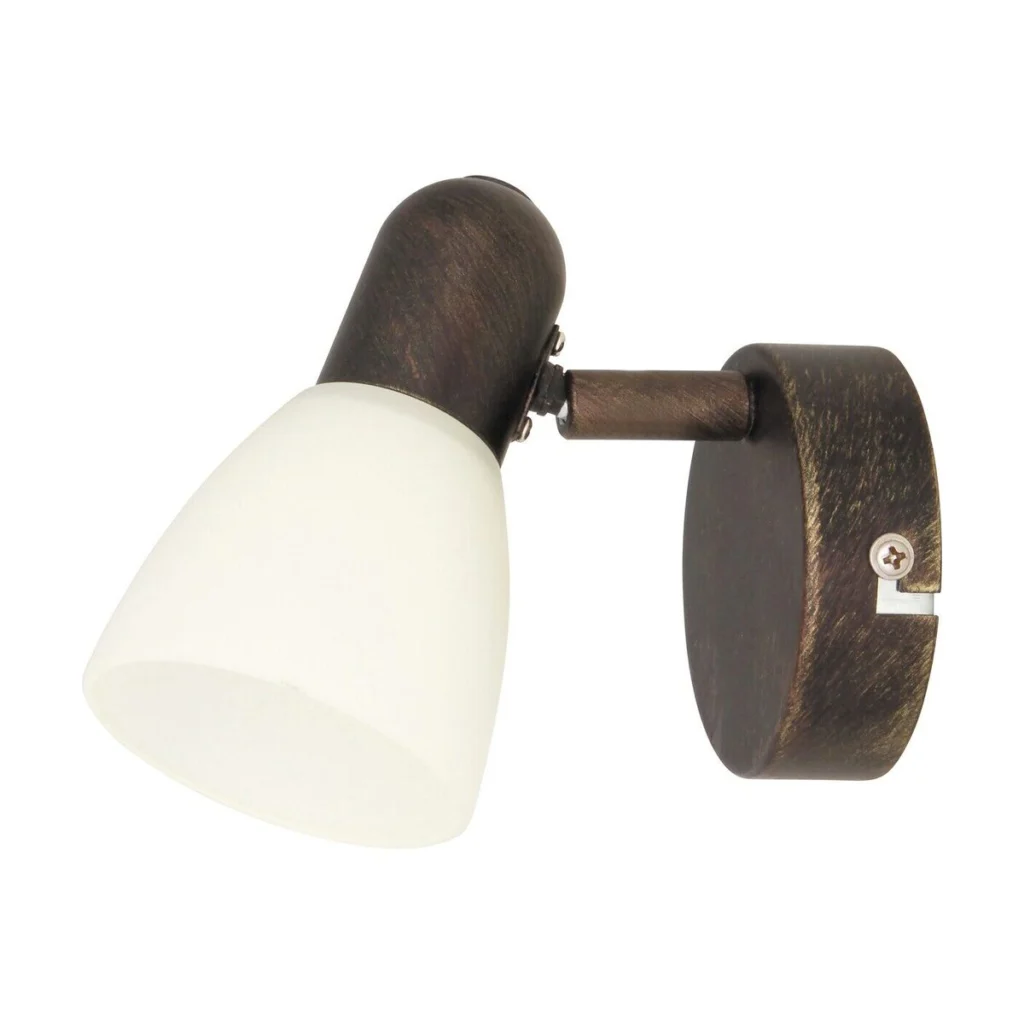 LAMPA DE PERETE METAL/MARO ANTIC CU ABAJUR CREM DIN STICLA SOMA 6591 RABALUX