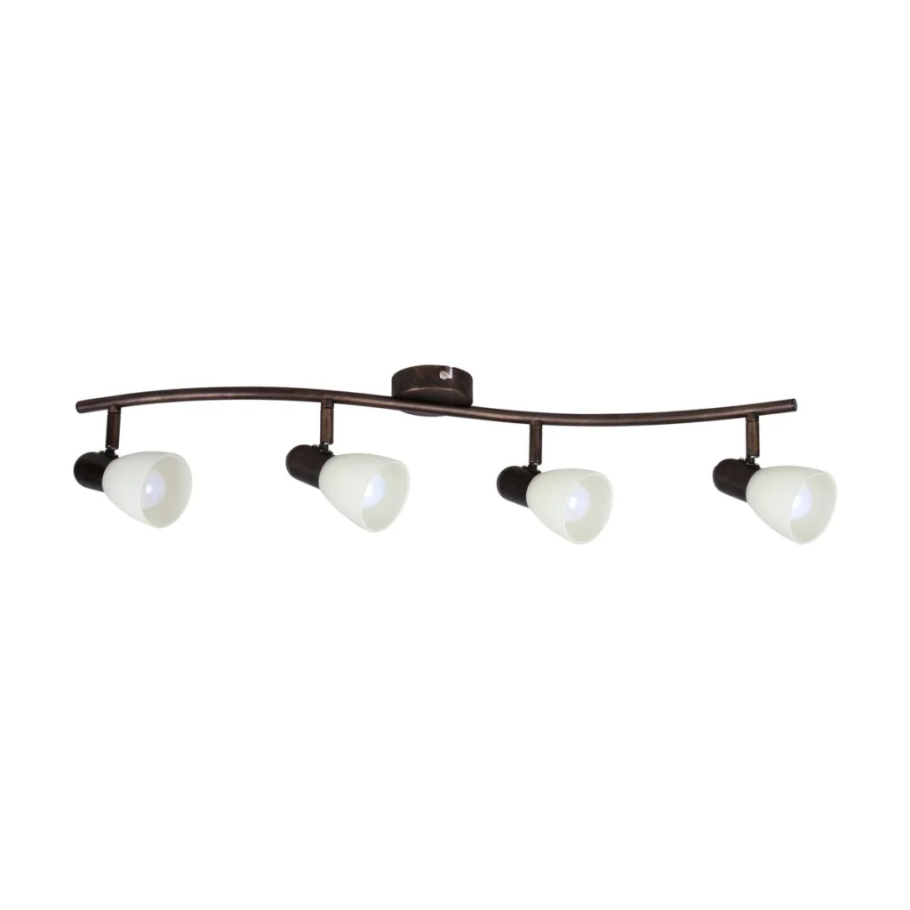 LAMPA SPOT CU PATRU ELEMENTE METAL MARO ANTIC ABAJUR DIN STICLA SOMA 6594 RABALUX