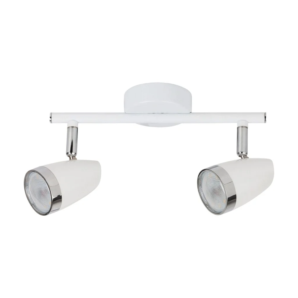 PLAFONIERA DUBLA DIN METAL/PLASTIC ALB KAREN 6667 RABALUX