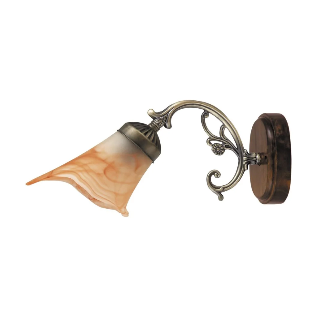 LAMPA DE PERETE PENTRU INTERIOR METAL/LEMN CU ABAJUR DIN STICLA MARO RUSTIC 3 7091 RABALUX