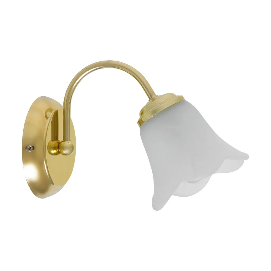 LAMPA DE PERETE METAL AURIU CU ABAJUR DIN STICLA RAFAELLA 7231 RABALUX