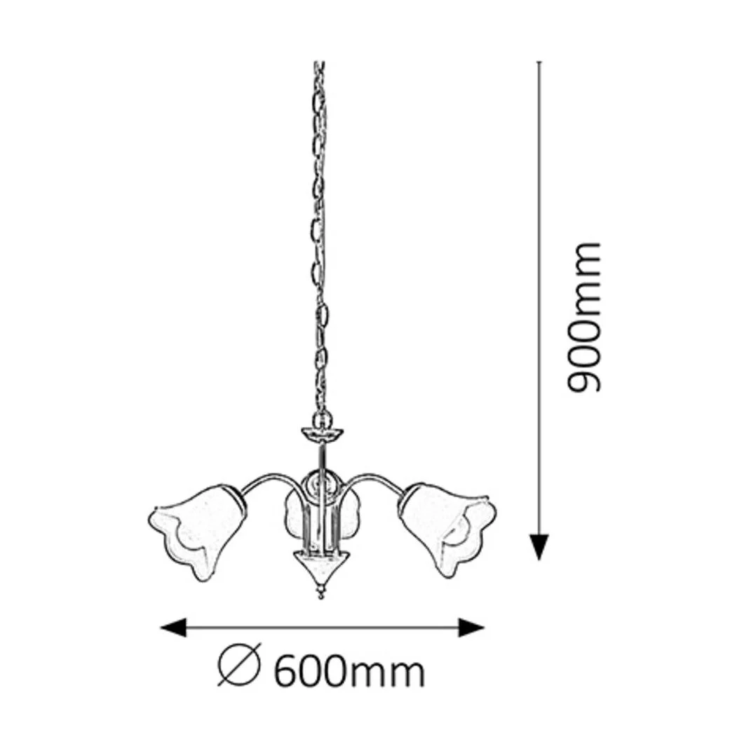 CANDELABRU DIN METAL AURIU CU ABAJUR DIN STICLA RAFAELLA 7233 RABALUX