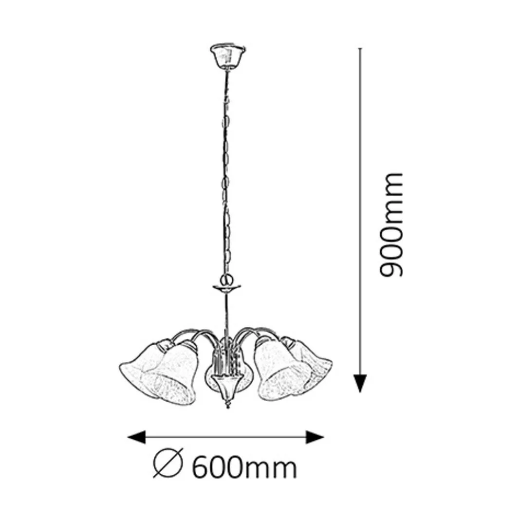 CANDELABRU STANDARD CROMAT CU ABAJUR DIN GEAM ALABASTRU ALB FRANCESCA 7365 RABALUX
