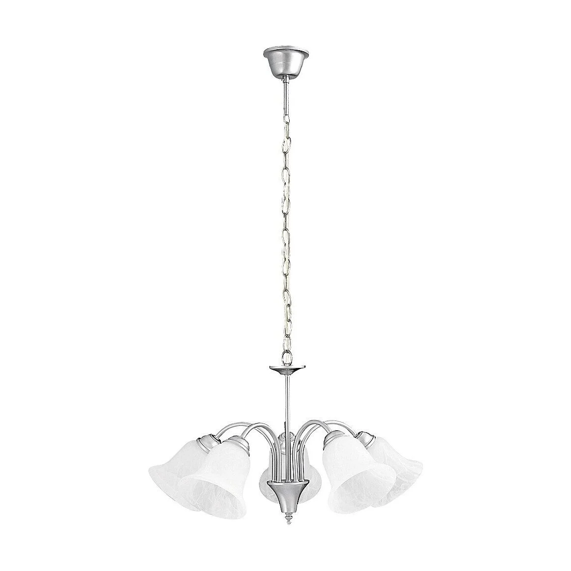 CANDELABRU STANDARD CROMAT CU ABAJUR DIN GEAM ALABASTRU ALB FRANCESCA 7365 RABALUX