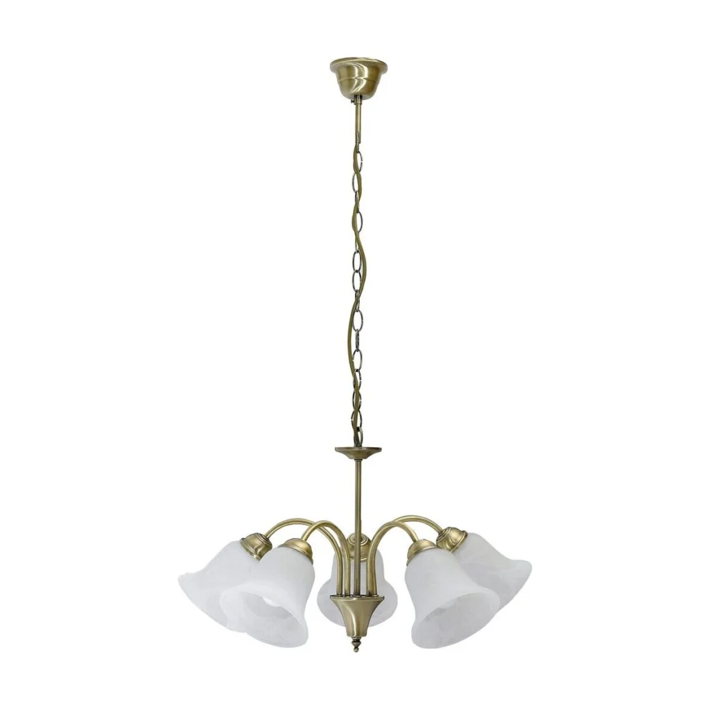 CANDELABRU CLASIC BRONZ CU ABAJUR DIN STICLA ALABASTRU ALB FRANCESCA 7375 RABALUX