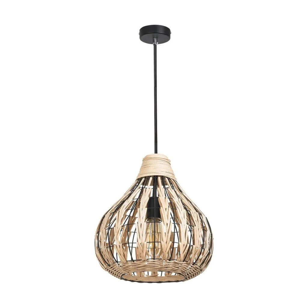 PENDUL CU ABAJUR DIN TRESTIE INDIANA ZAHARA 7604 INDUSTRIAL&NORDIC RABALUX