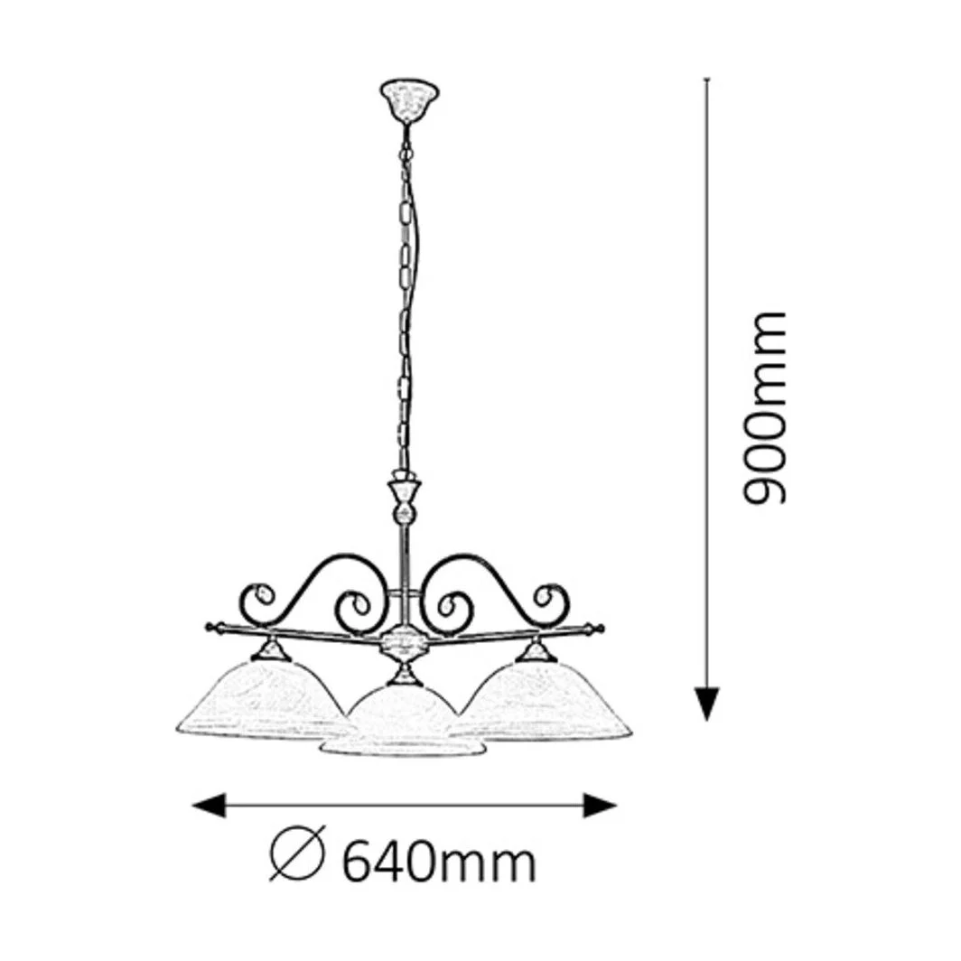 CANDELABRU METAL NEGRU MAT CU ABAJUR DIN STICLA DOROTHEA 7773 RABALUX