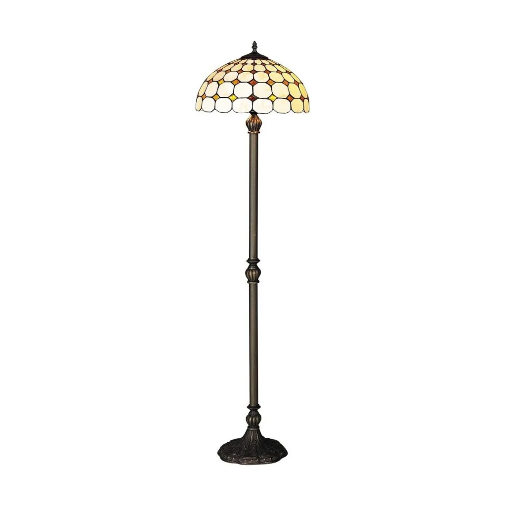 LAMPADAR STRUCTURA METAL/BRONZ CU ABAJUR DIN STICLA TIFFANY MARVEL 8078 RABALUX