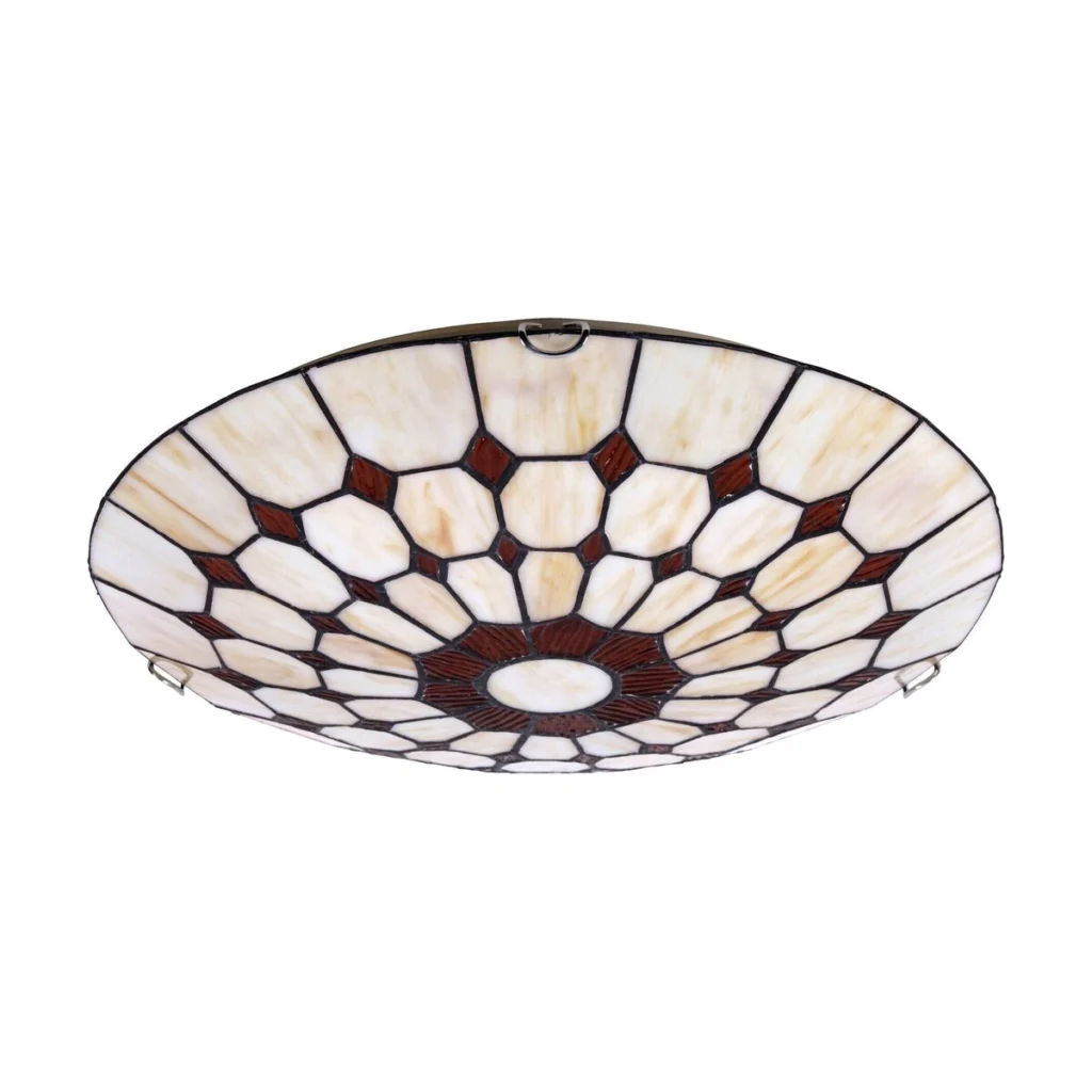 PLAFONIERA BRONZ CU ABAJUR DIN STICLA TIFFANY MARVEL 8091 RABALUX