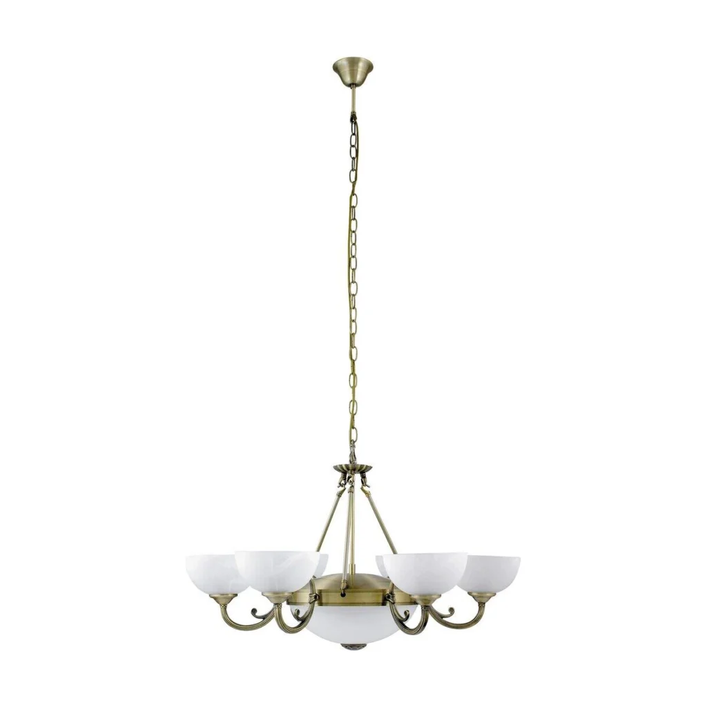 CANDELABRU BRONZ CU ABAJUR DIN GEAM ALABASTRU ALB MARLENE 8546 Rabalux