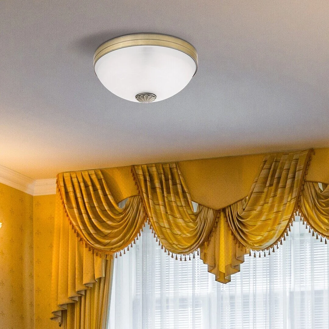 PLAFONIERA CLASICA BRONZ CU ABAJUR ALABASTRU ALB ORCHIDEA 8558 RABALUX