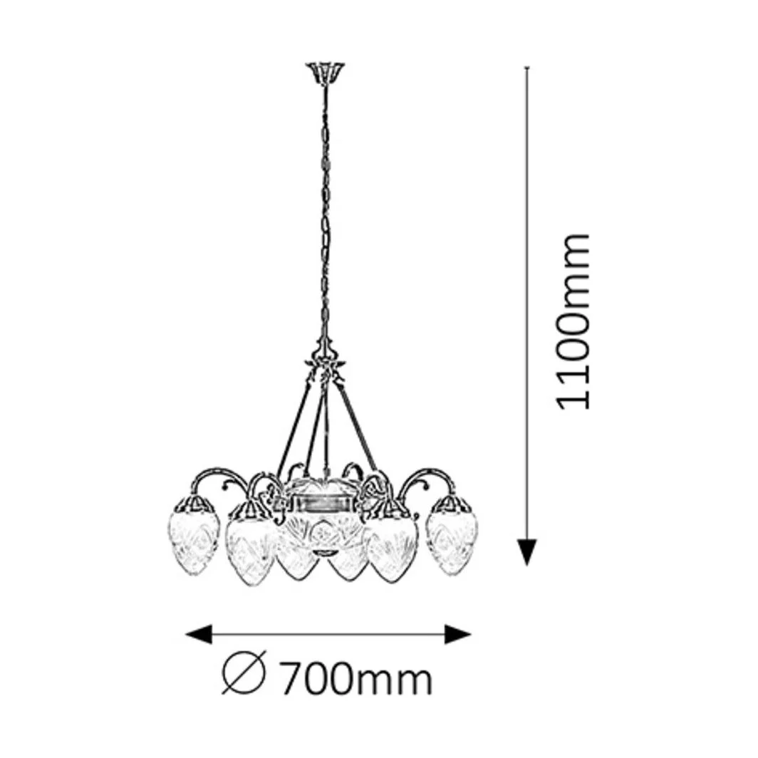 CANDELABRU CLASIC BRONZ CU ABAJUR DIN STICLA ANNABELLA 8636 RABALUX