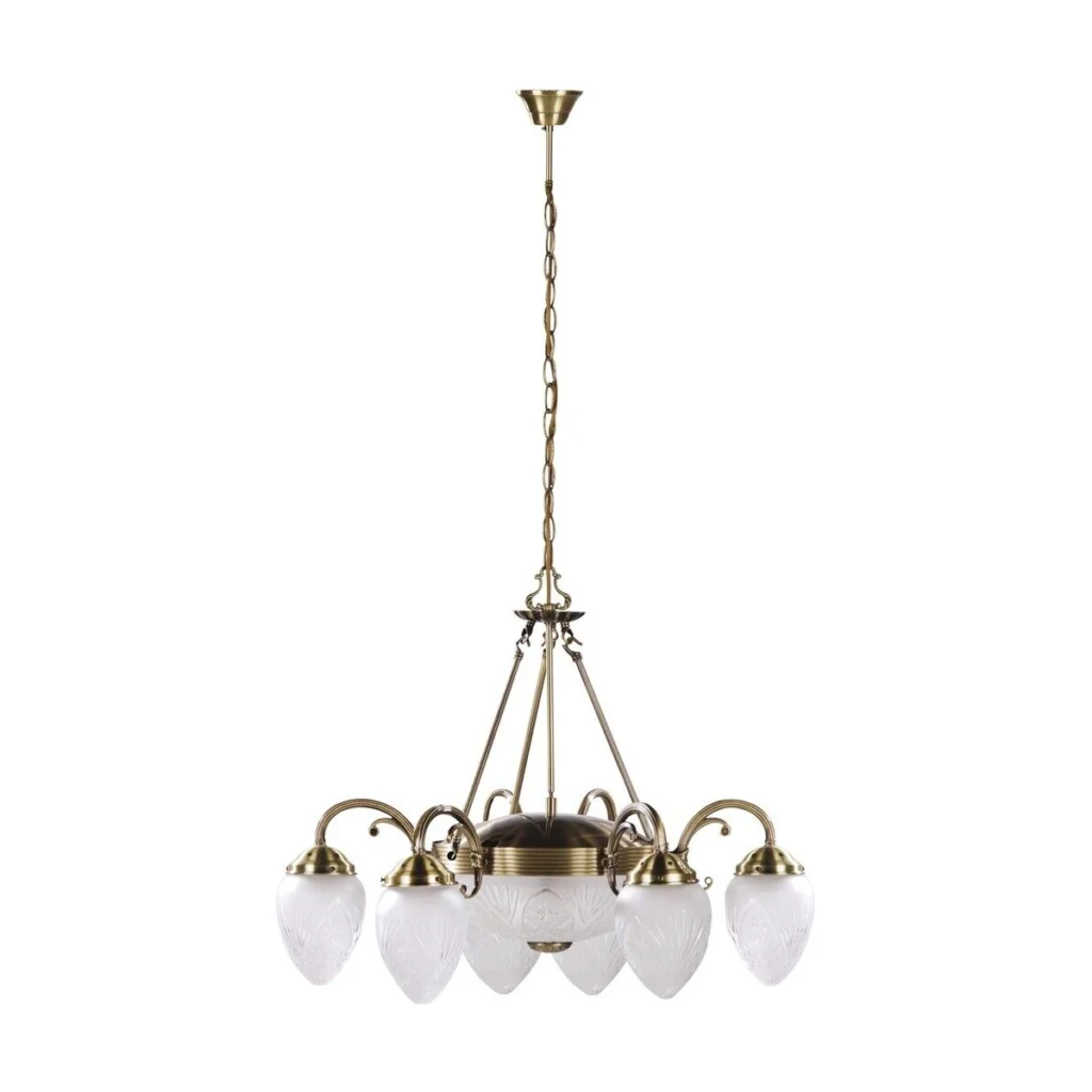 CANDELABRU CLASIC BRONZ CU ABAJUR DIN STICLA ANNABELLA 8636 RABALUX