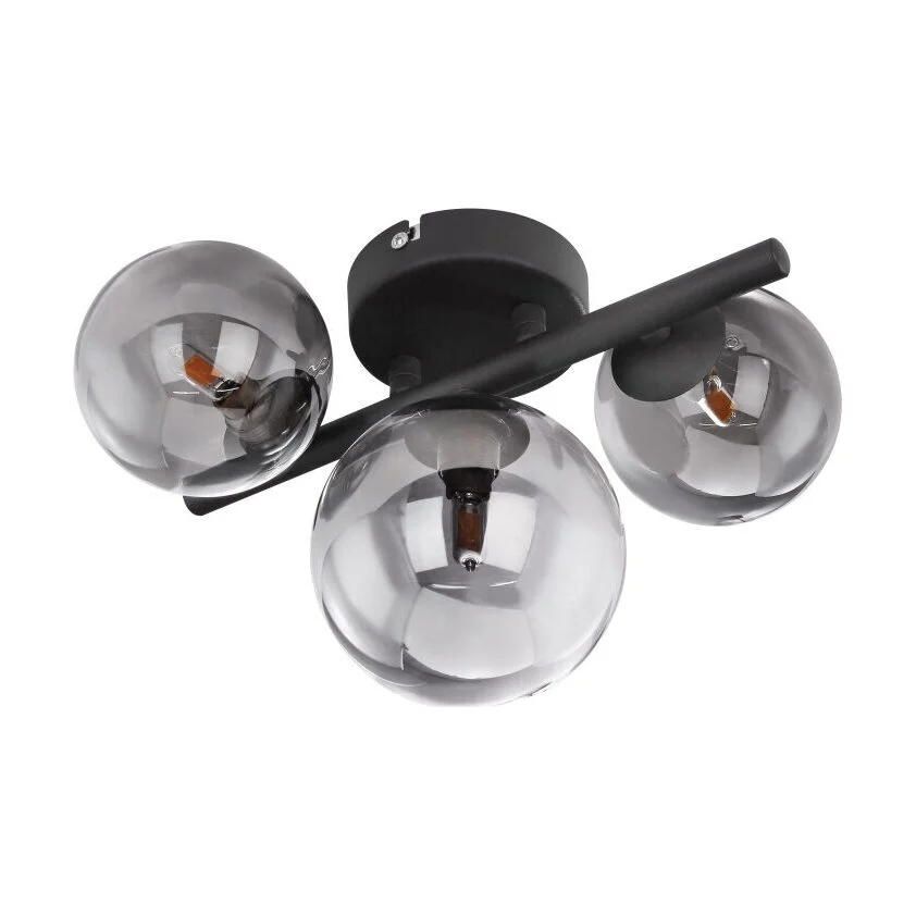 Aplica perete metal negru sticla fumurie 56133-3W RIHA