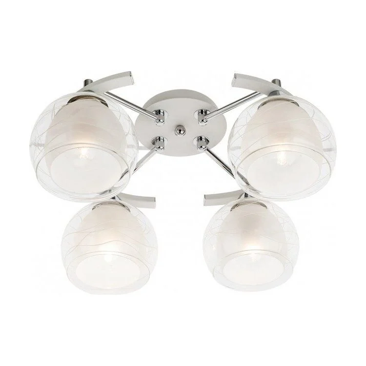 Plafoniera tip lustra Vivienne 01-1053, 4 x E27, alb + crom