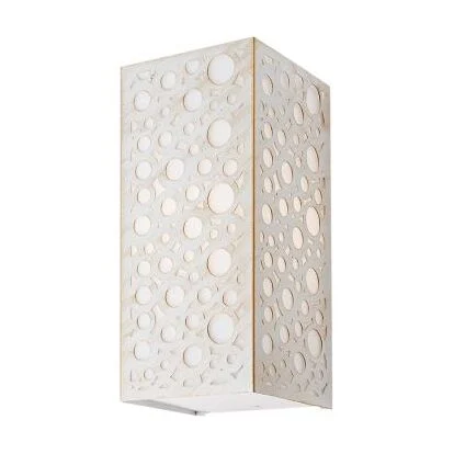 Aplica pentru exterior Dalma 9008, 1 x E27, alb mat cu patina aurie, Smarter