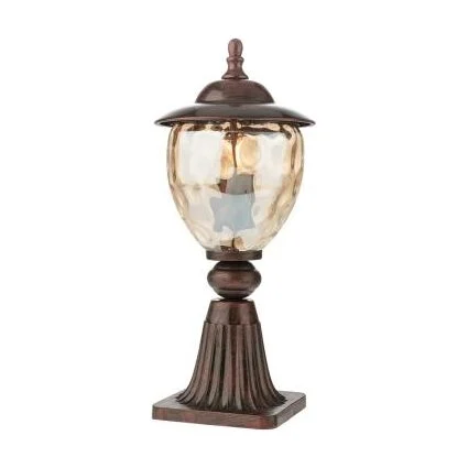 Stalp pentru iluminat exterior Matera 9633, 1 x E27, H 40 cm, negru cu patina cupru, Smarter