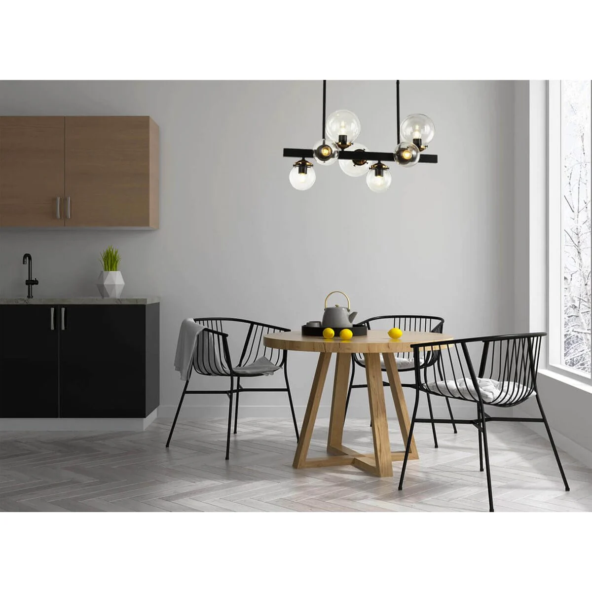 Suspensie HYPERION 7 negru & transparent KLAUSEN URBAN COLLECTION