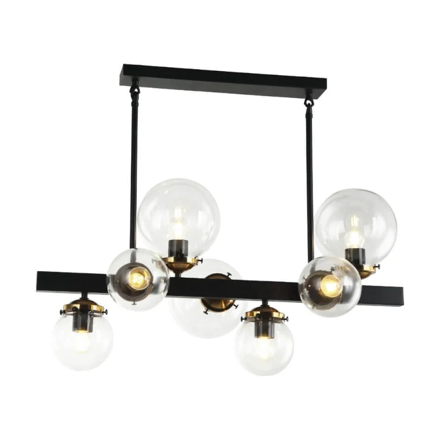 Suspensie HYPERION 7 negru & transparent KLAUSEN URBAN COLLECTION